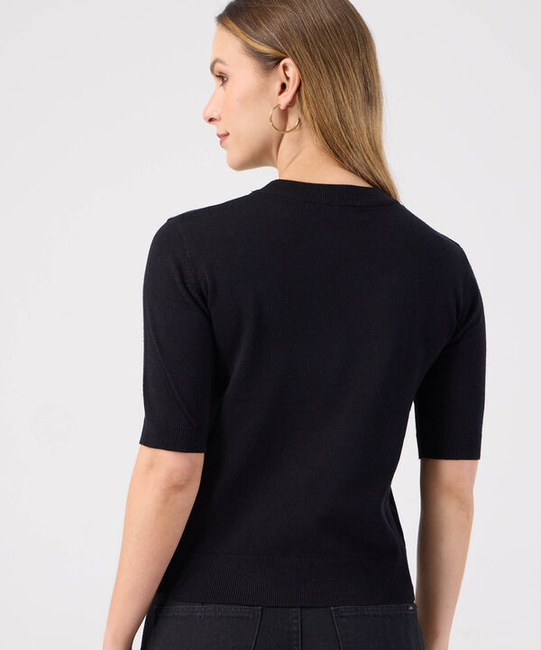 Camiseta Unicolor Manga Corta para Mujer