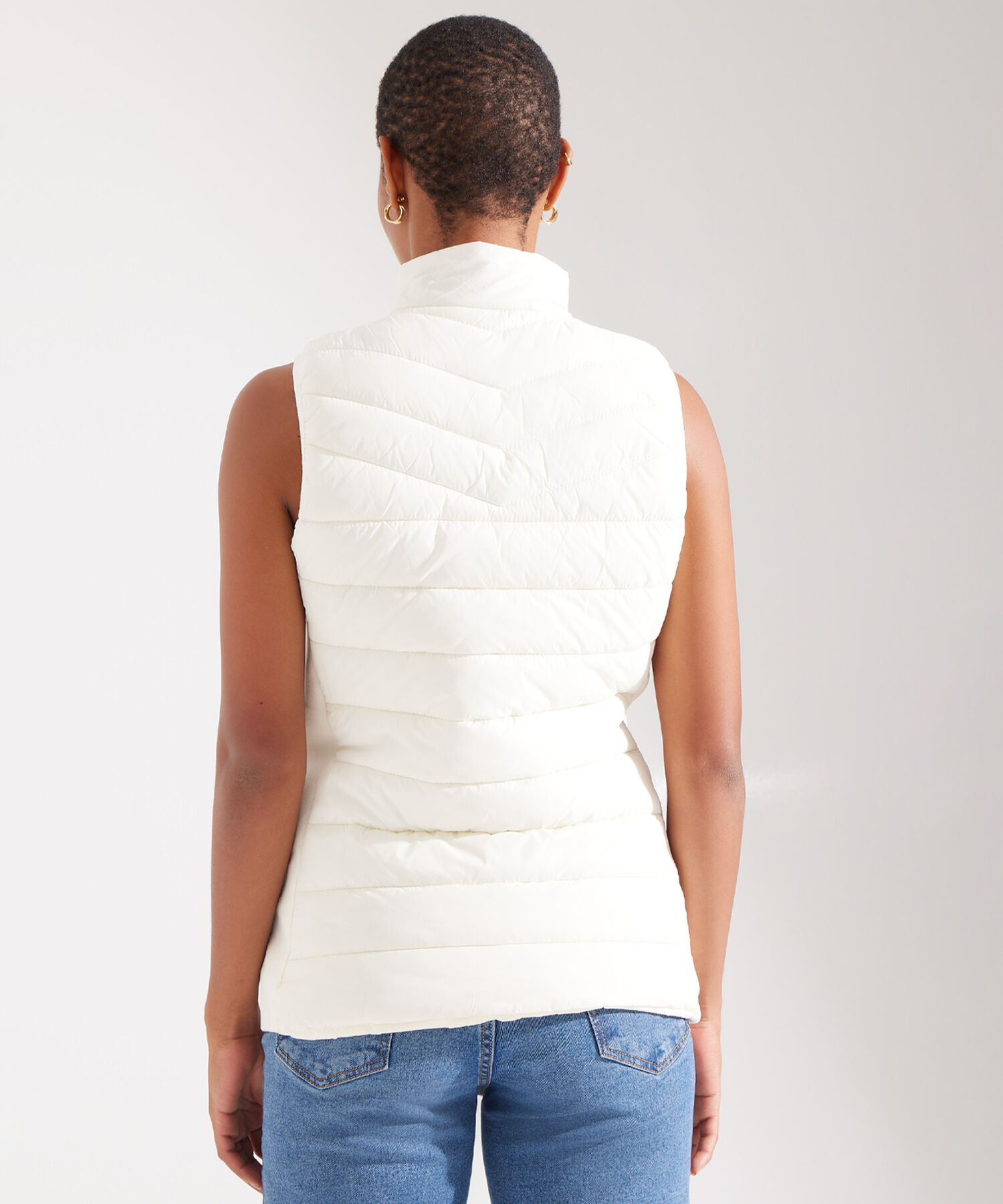 Chaleco Acolchado con Bolsillos en Rib