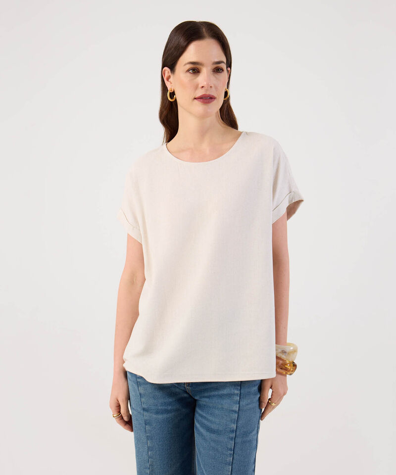Blusa de Manga Corta Minimalista para Mujer