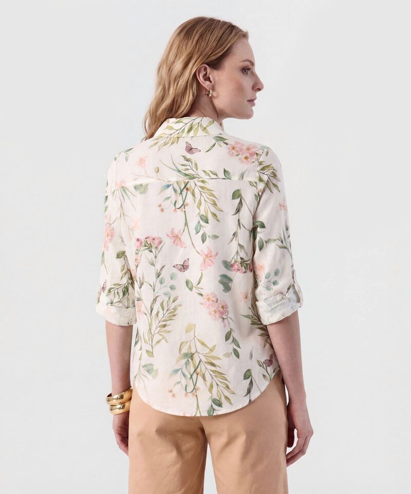 Camisa Manga Larga Con Charretera Para Mujer