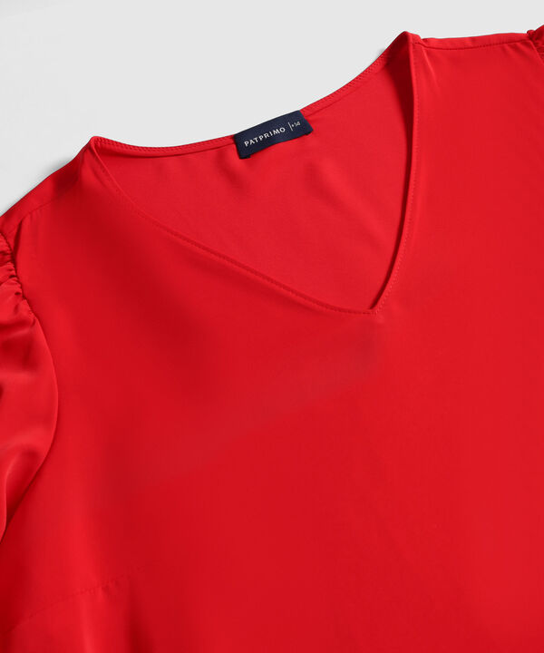 Blusa con Escote V y Manga Mariposa Para Mujer Curvy image number null