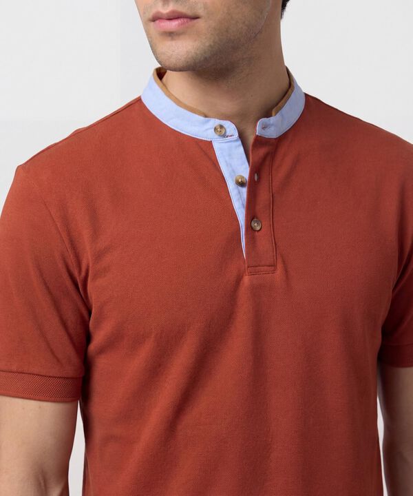 Polo Con Cuello Neru Y Pechera Hombre