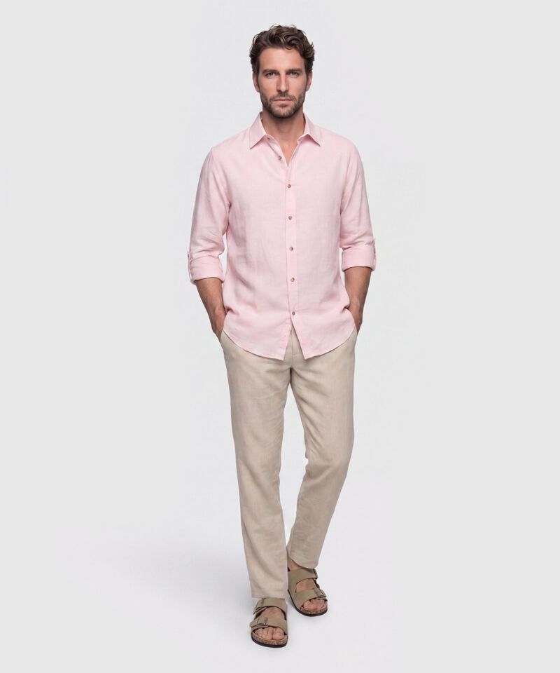 Camisa Unicolor Manga Larga para Hombre