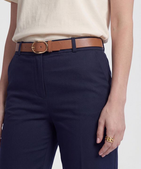 Pantal&oacute;n Unicolor Tipo Chino Para Mujer