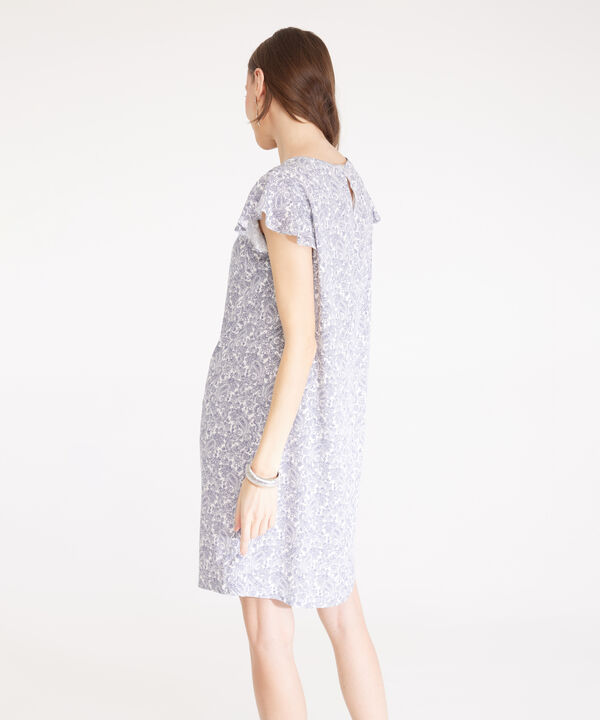Vestido Estampado Manga Corta Con Vuelo