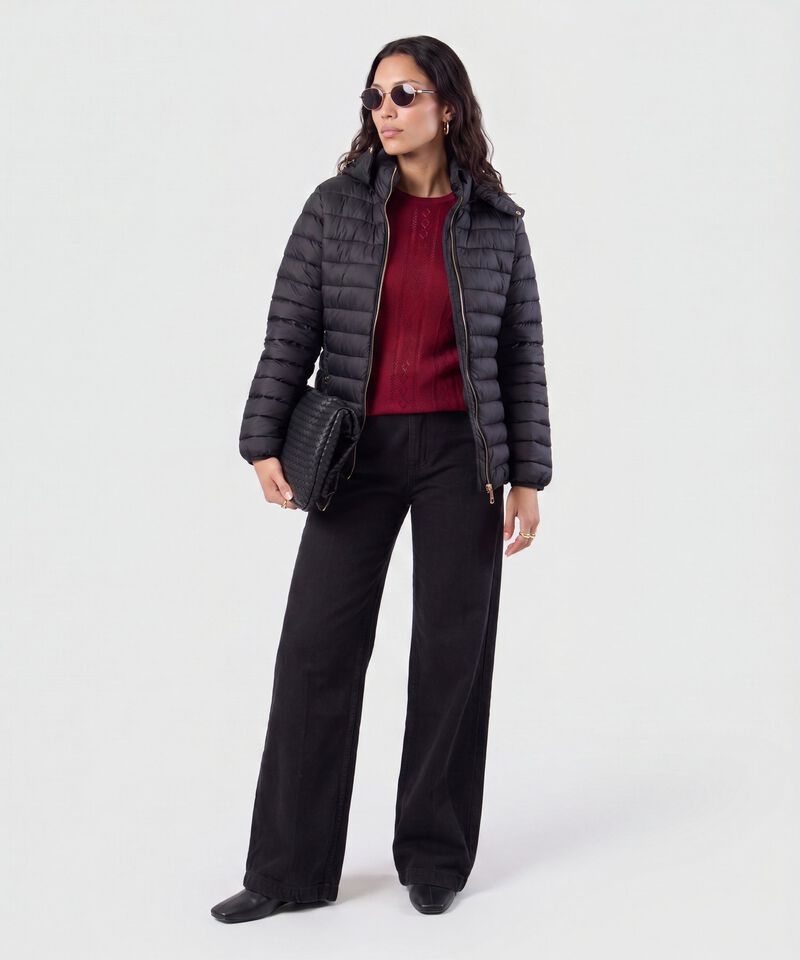Chaqueta Acolchada Con Capota Para Mujer