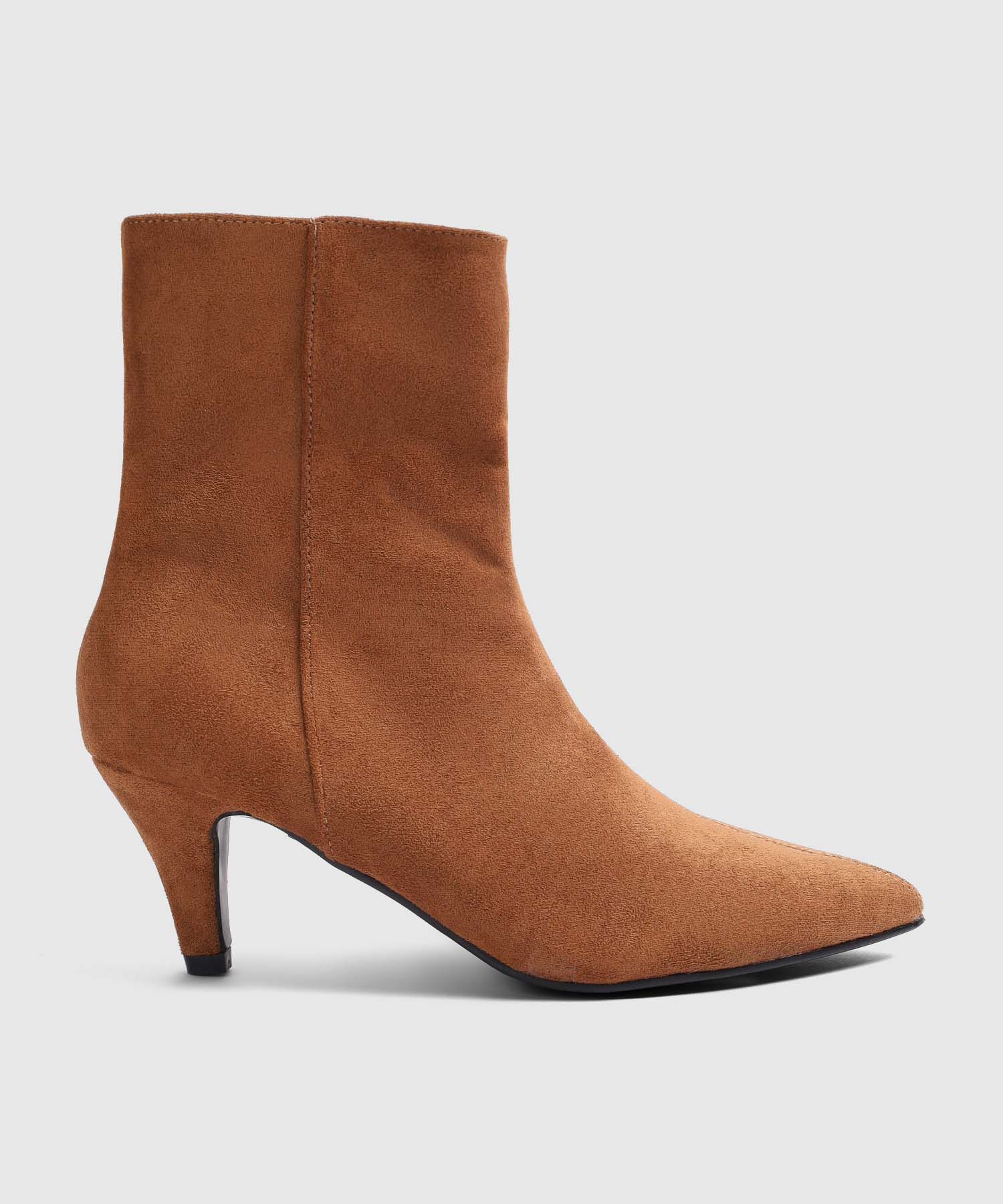 Botines De Tac&oacute;n Con Punta Triangular