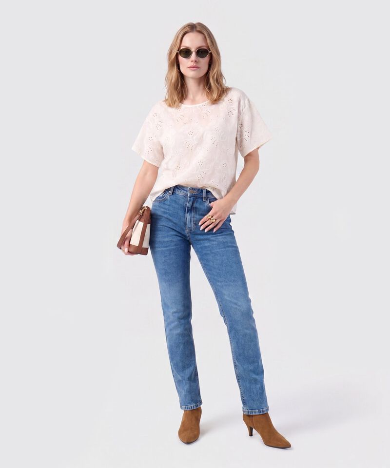Blusa Ojalillo Manga Corta Mujer