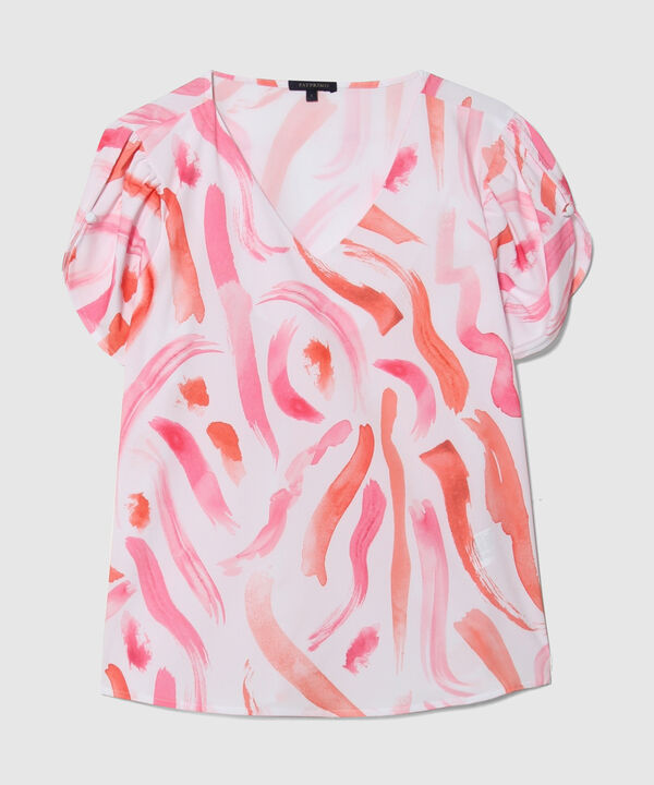 Blusa Estampada con Escote en V