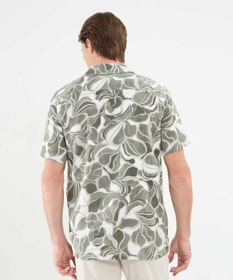 Camisa Manga Corta Estampada Cuello Resort