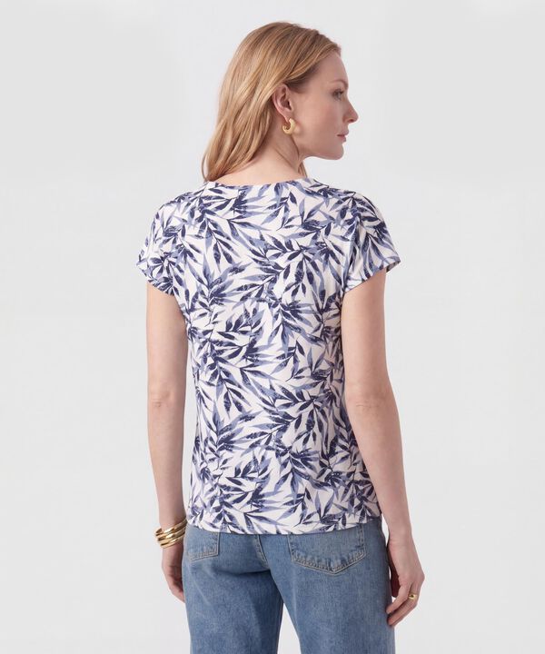 Camiseta Cuello En V Con Prense Frontal Mujer