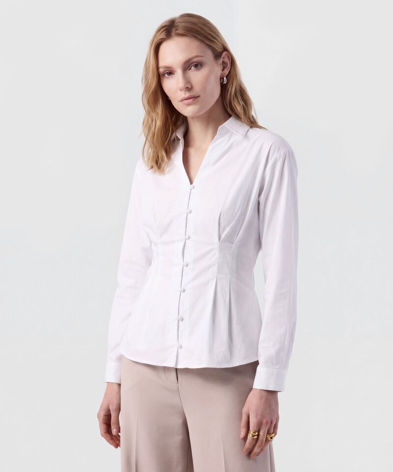 Camisa Ajustada Con Pinzas Para Mujer