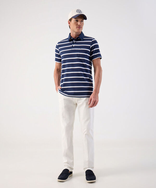 Polo a Rayas Clásico con Bolsillo Para Hombre image number null