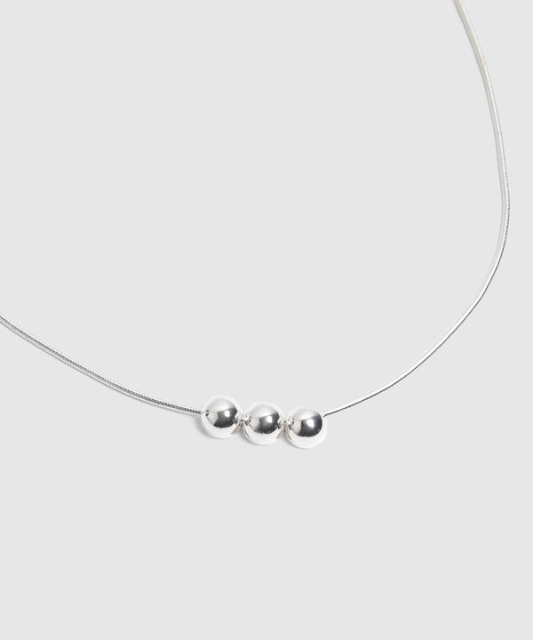Collar Plateado Con Esferas Metálicas  image number null