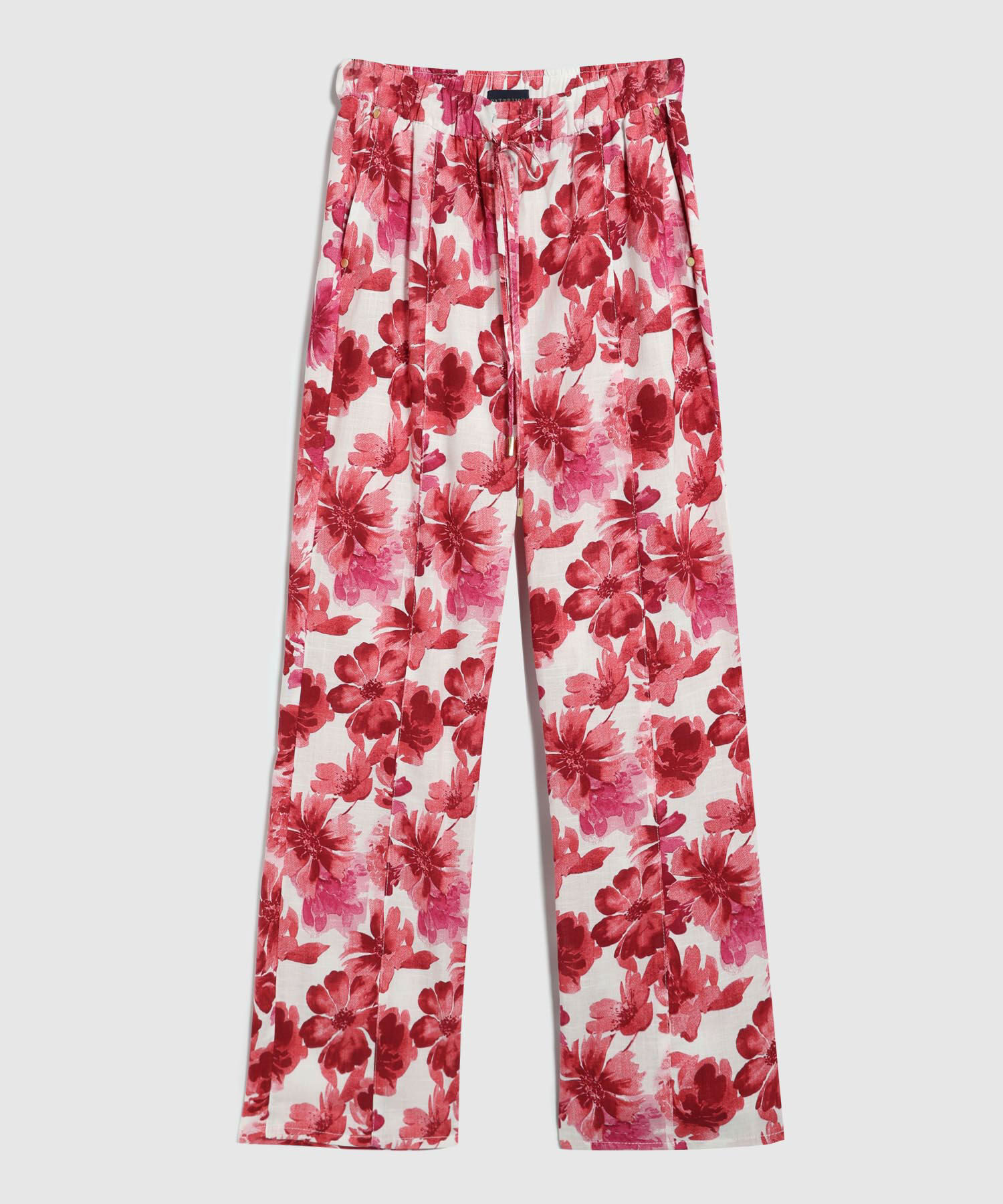Pantalon Bota Recta En Lino Estampado
