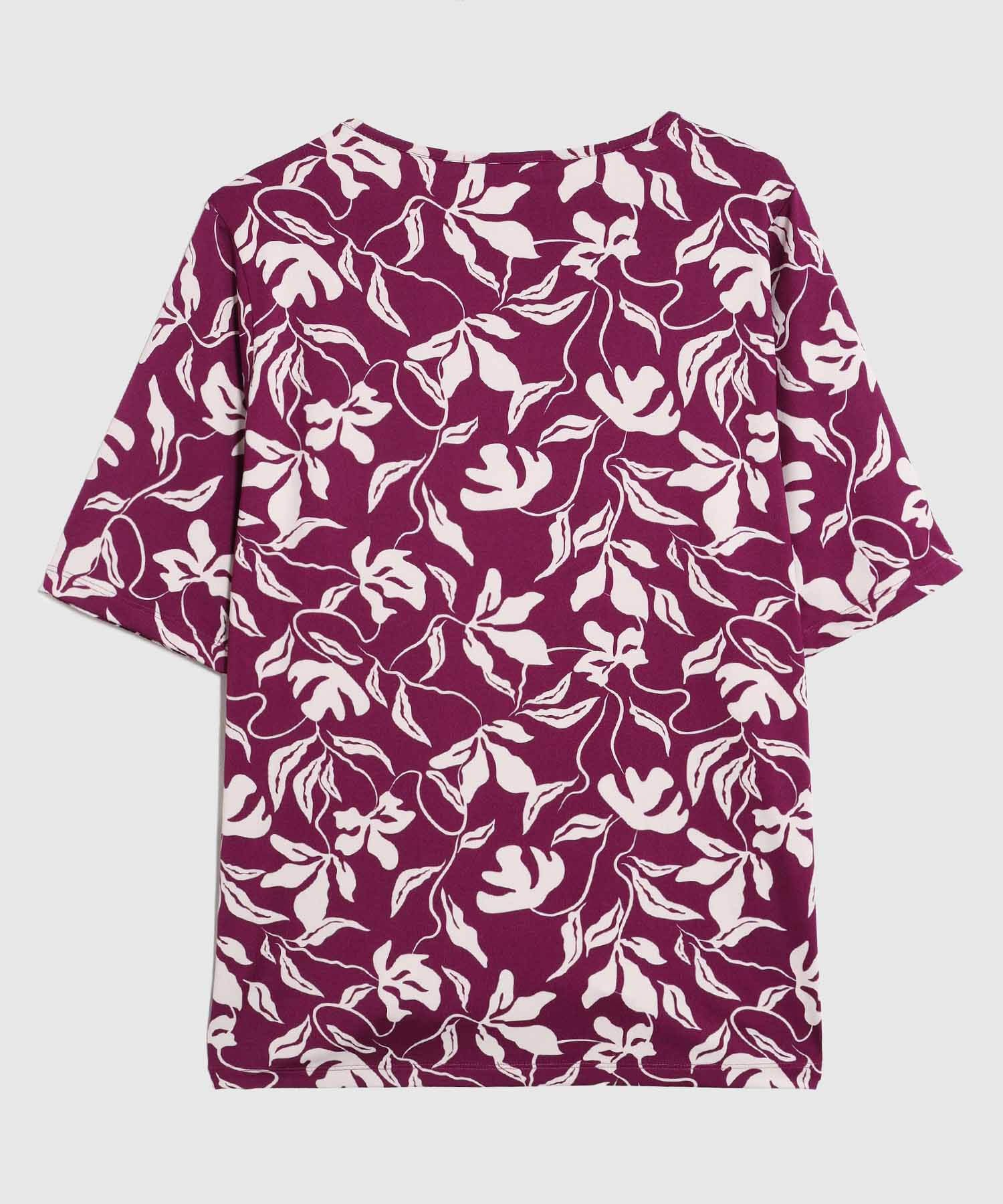 Camiseta Estampada Cuello Redondo Para Mujer Curvy