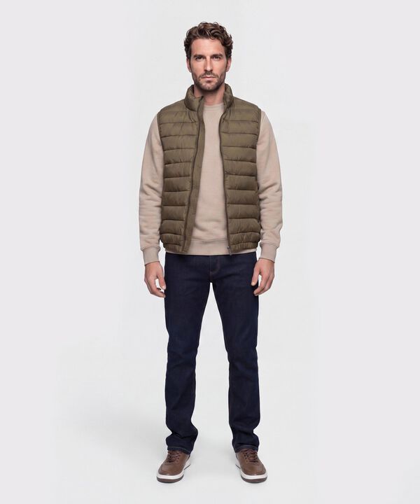 Chaleco Acolchado Cuello Alto Para Hombre
