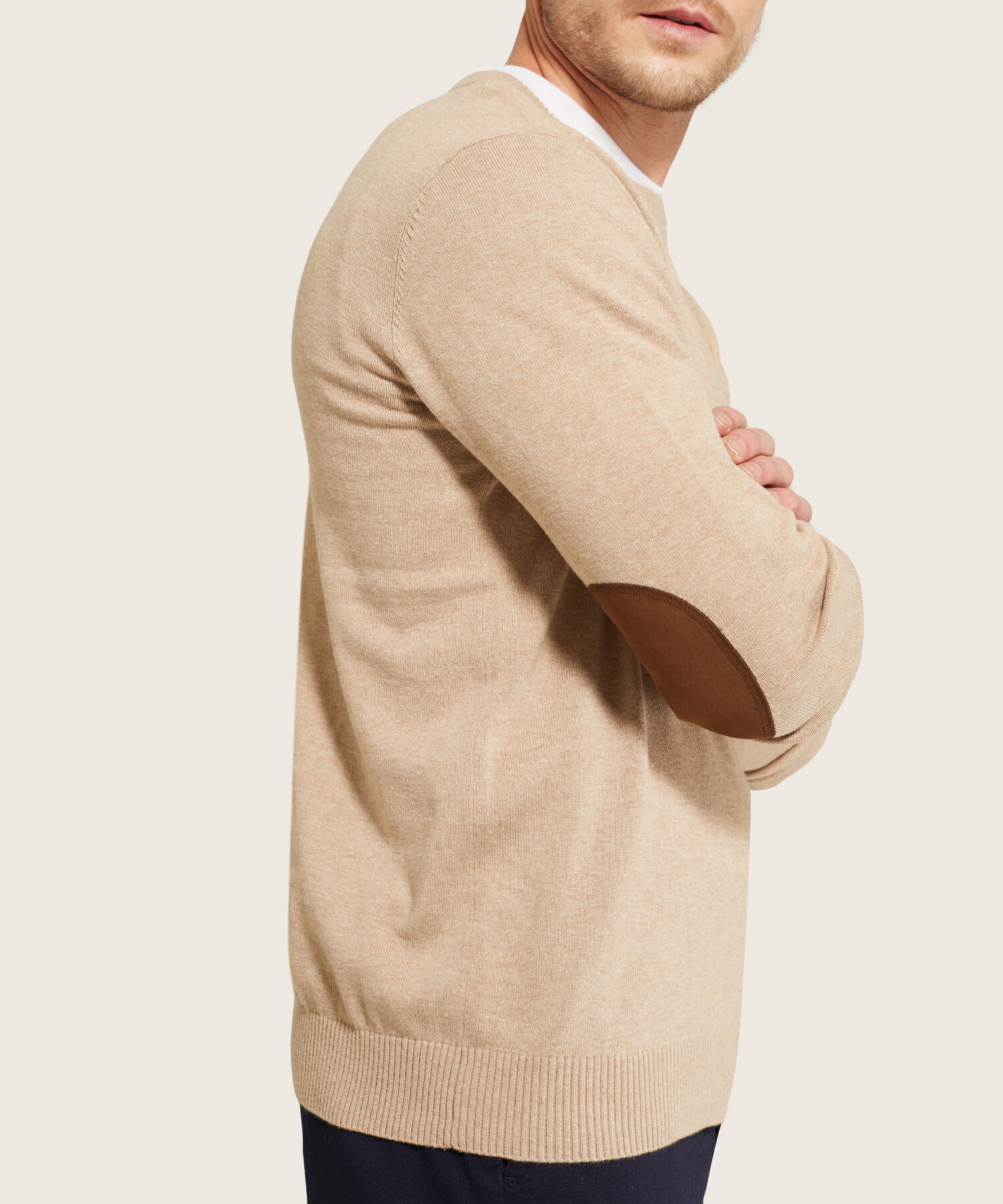 Saco Cuello Redondo Con Coderas