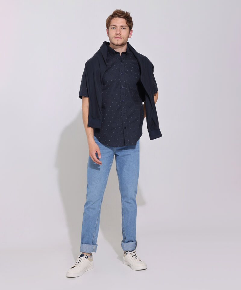 Camisa Estampada Manga Corta Y Con Bolsillo, Regular Fit