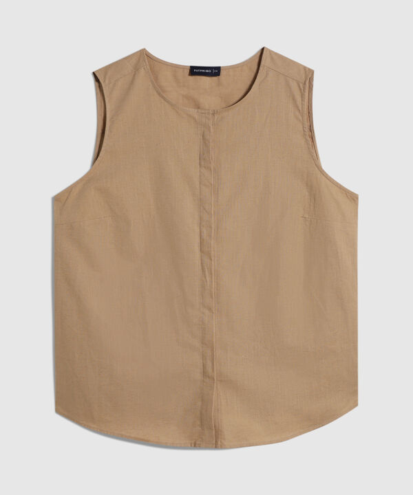 Blusa En A Unicolor Manga Sisa