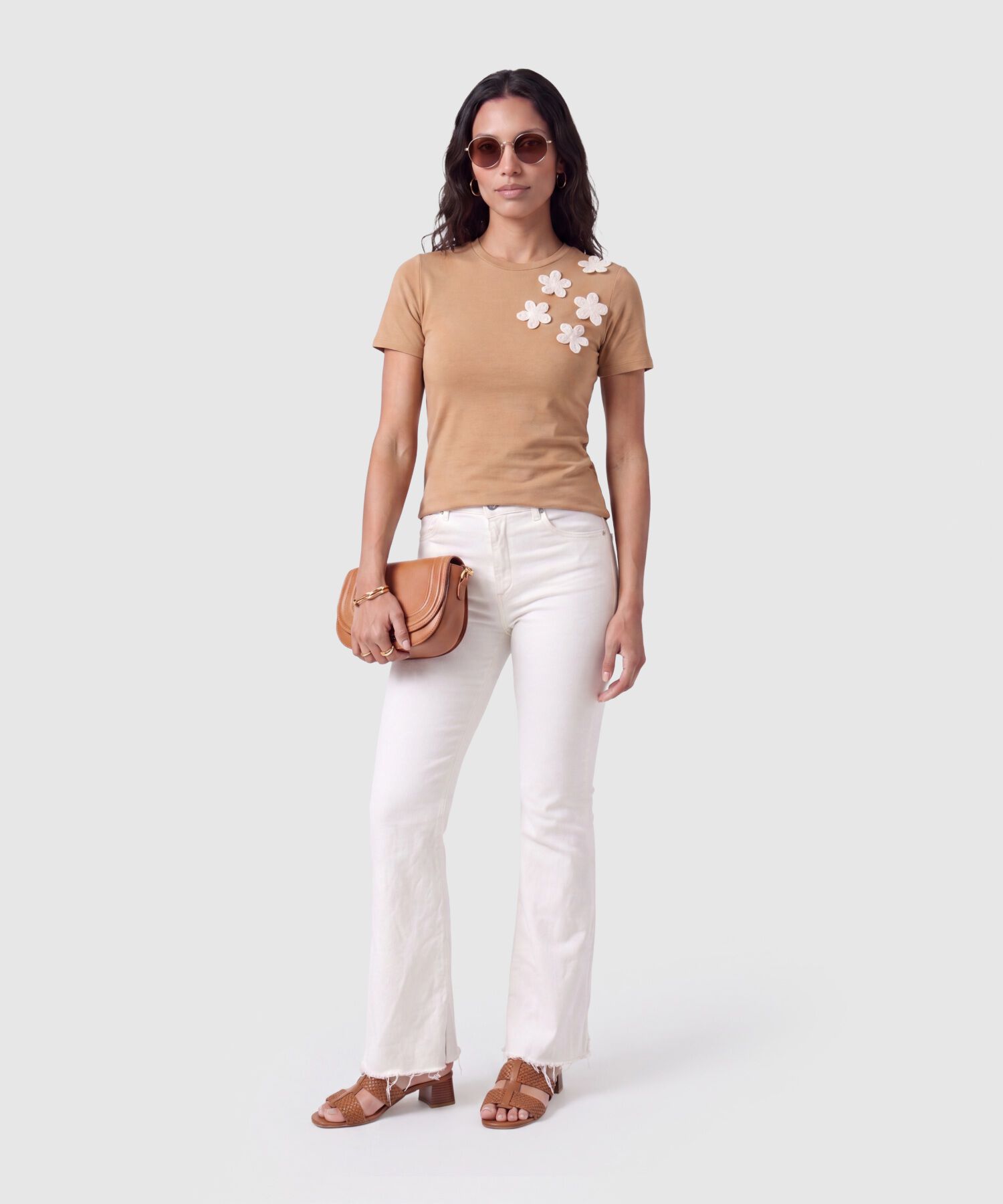 Camiseta Con Apliques En Relieve Para Mujer