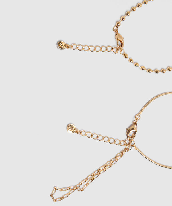 Set X2 Pulseras Doradas Con Cadenas Delicadas  image number null