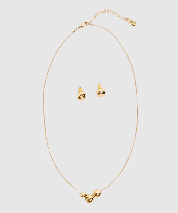 Set Collar y Aretes Esferas para Mujer