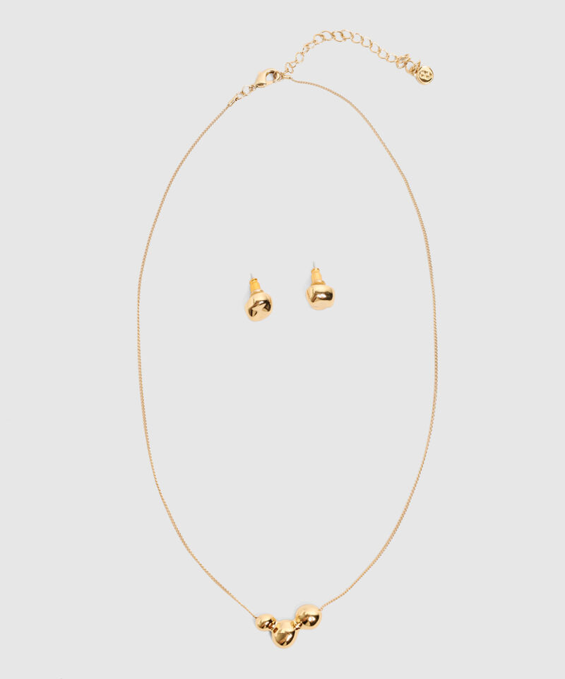 Set Collar y Aretes Esferas para Mujer