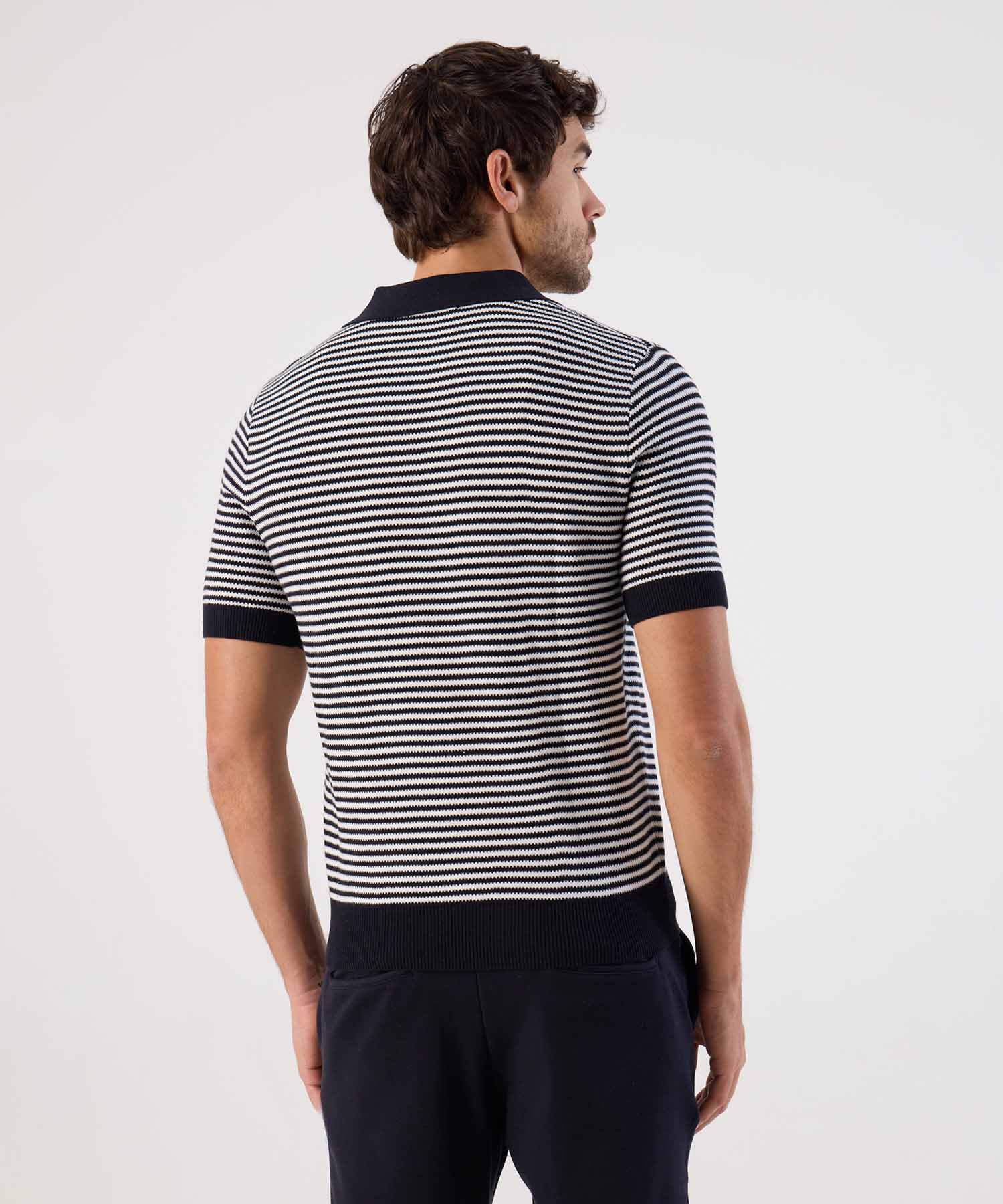 Polo De Punto Microtexturizada A Rayas