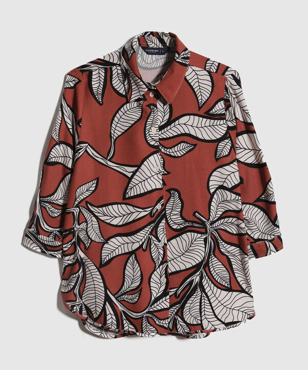 Camisa Estampada Manga Tres Cuartos