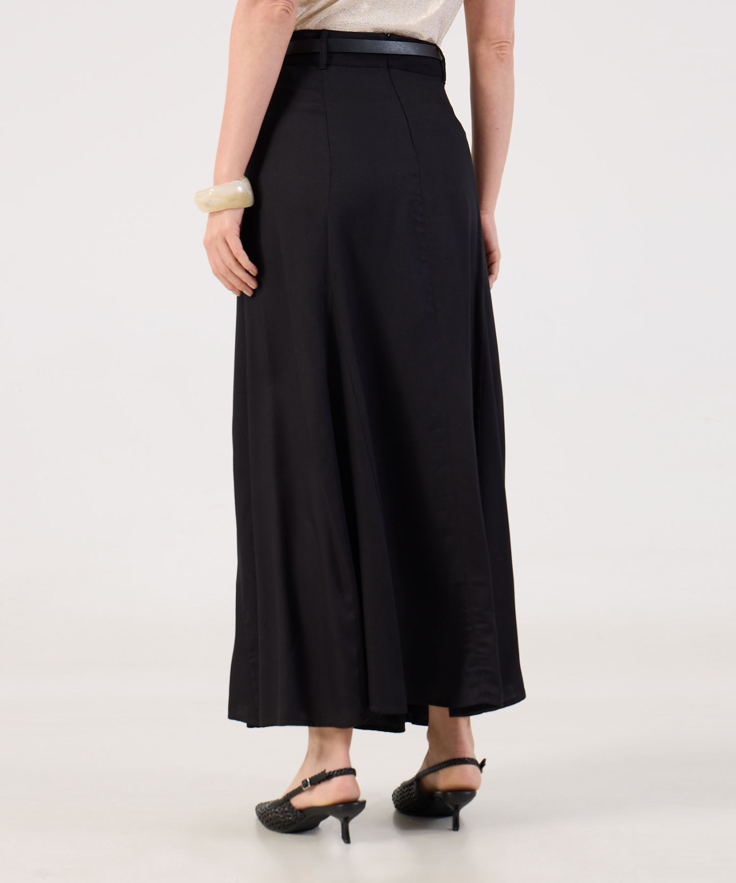 Falda Larga Con Cinturon Para Mujer