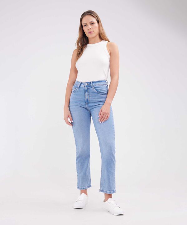 Jean Straight Crop Tono Azul Claro image number null