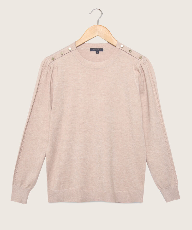 Saco cuello Redondo Con Detalle De Botones En Hombro Manga Larga