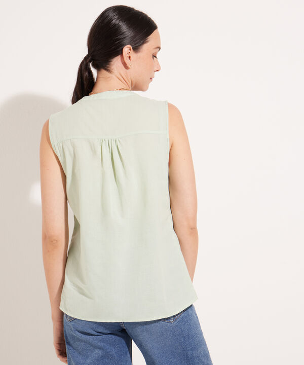 Blusa Unicolor Manga Sisa, Con Bolsillo