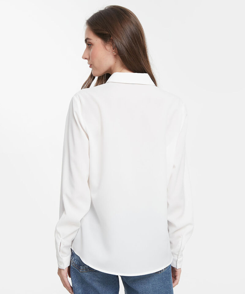Camisa Manga Larga Con Canesú En Blonda
