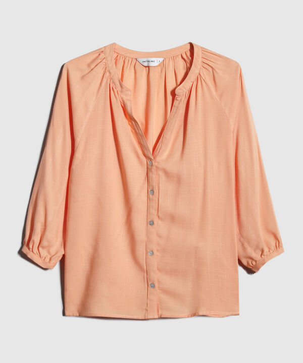 Blusa Manga Tres Cuartos Cuello Neru Unicolor