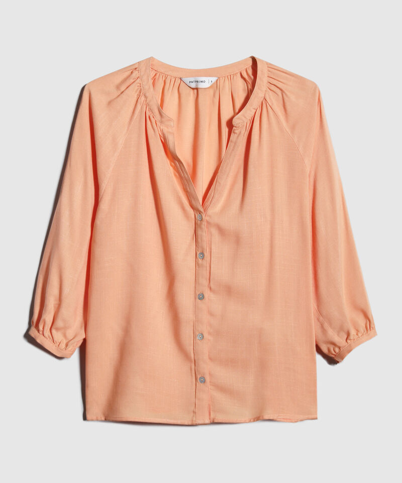 Blusa Manga Tres Cuartos Cuello Neru Unicolor