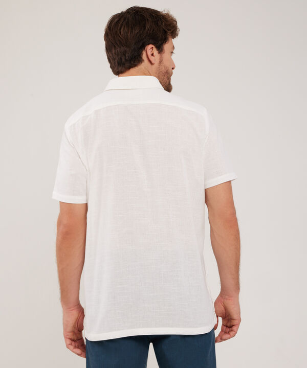 Camisa Guayabera Cuello Camisero Manga Corta Algodón Cuello Abierto Mini