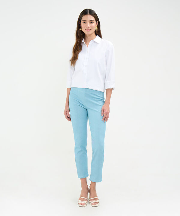 Leggings Básico Estampado A Rayas Con Elástico Interno, Lineas