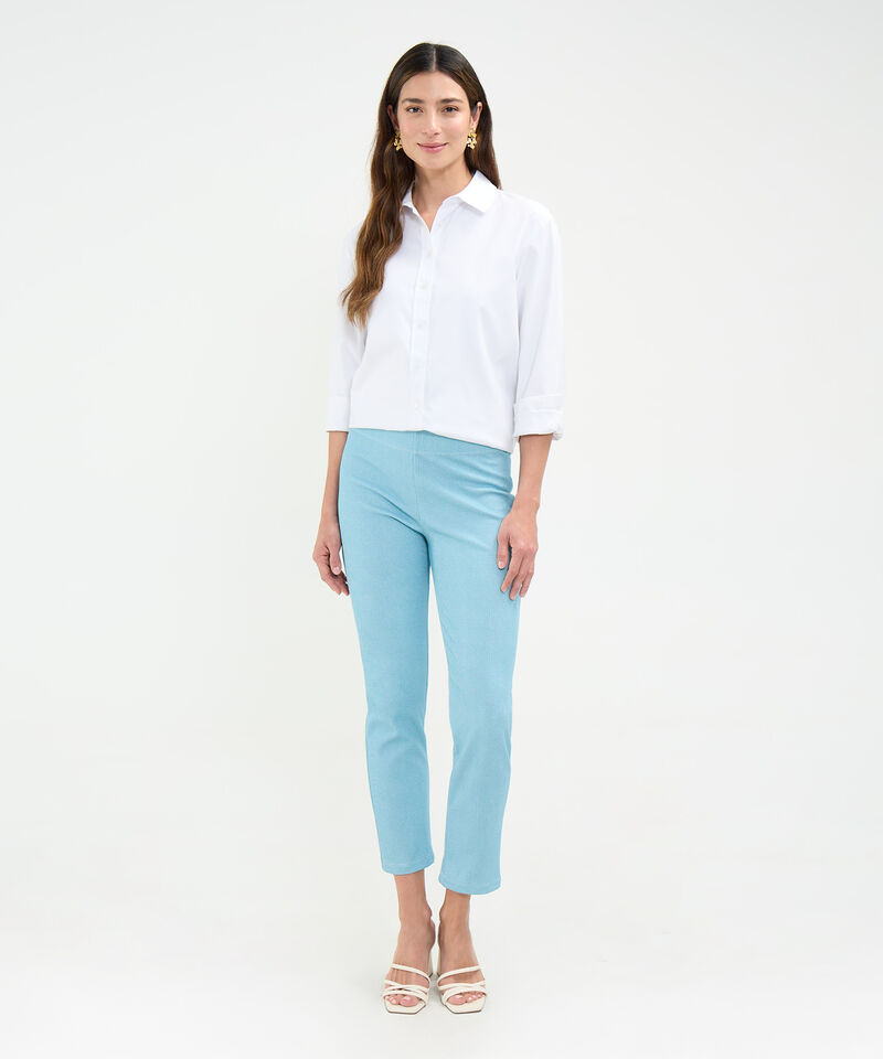 Leggings Básico Estampado A Rayas Con Elástico Interno, Lineas