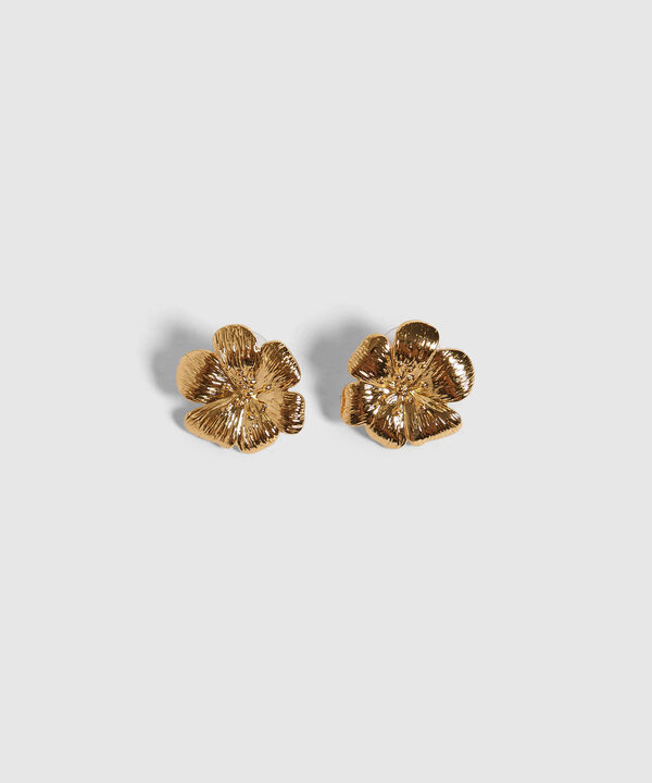 Aretes Forma De Flor Dorados image number null