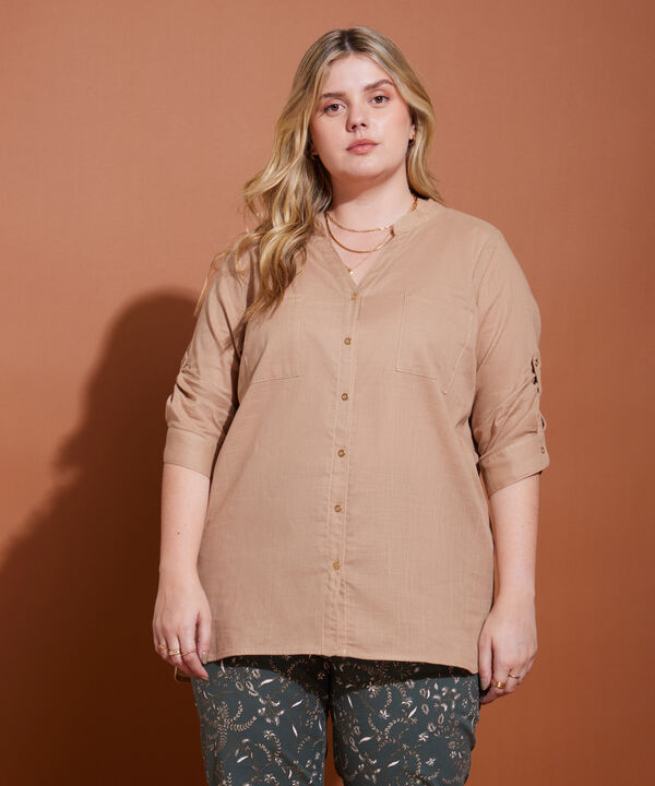 Blusa Manga 3/4 Cuello Neru Unicolor 