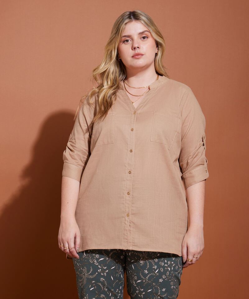 Blusa Manga 3/4 Cuello Neru Unicolor 