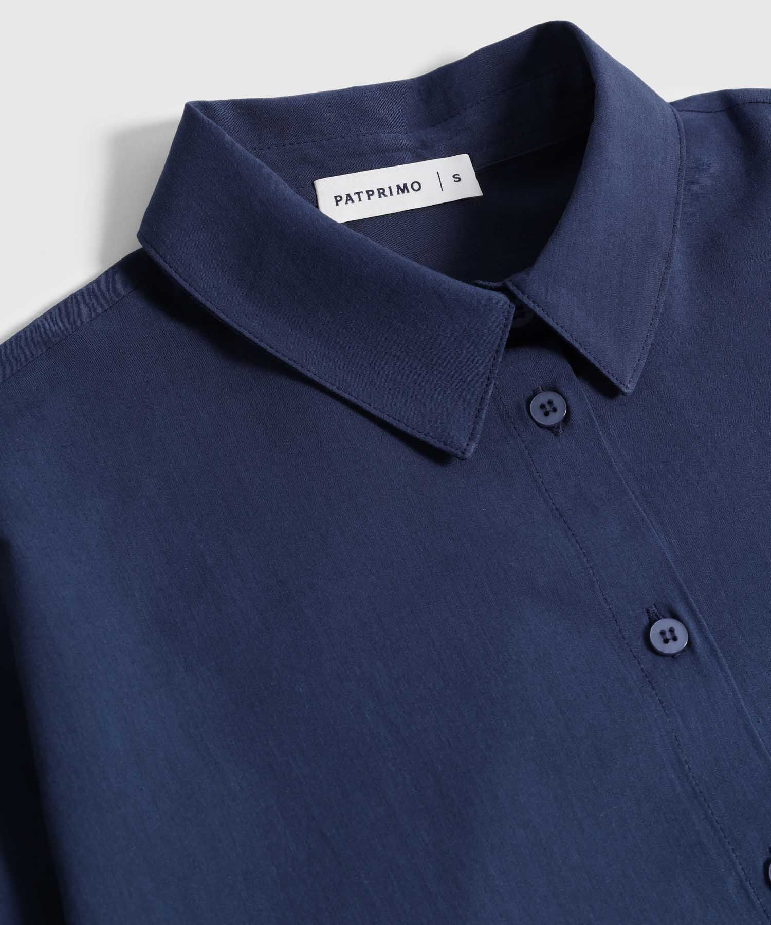 Camisa De Manga Corta Ajustable Para Mujer