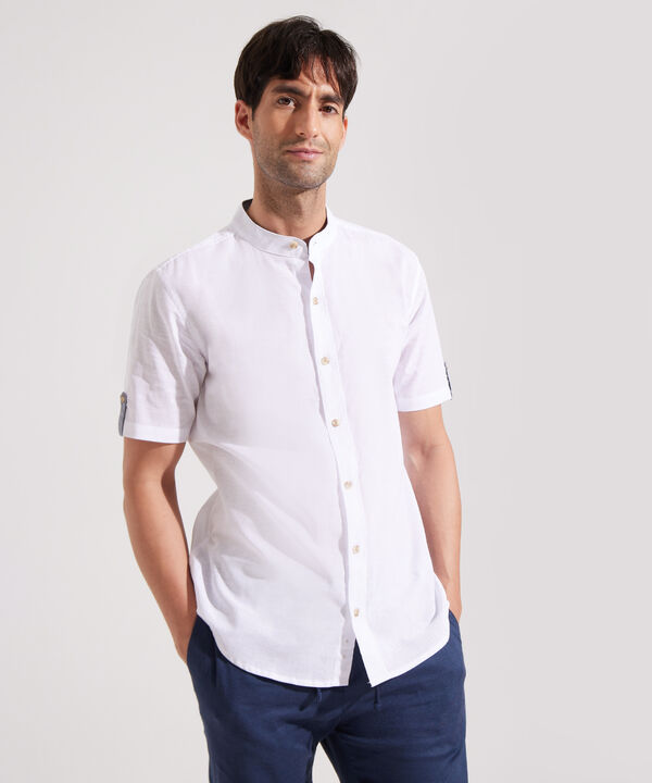 Camisa Cuello Neru Unicolor Manga Corta image number null