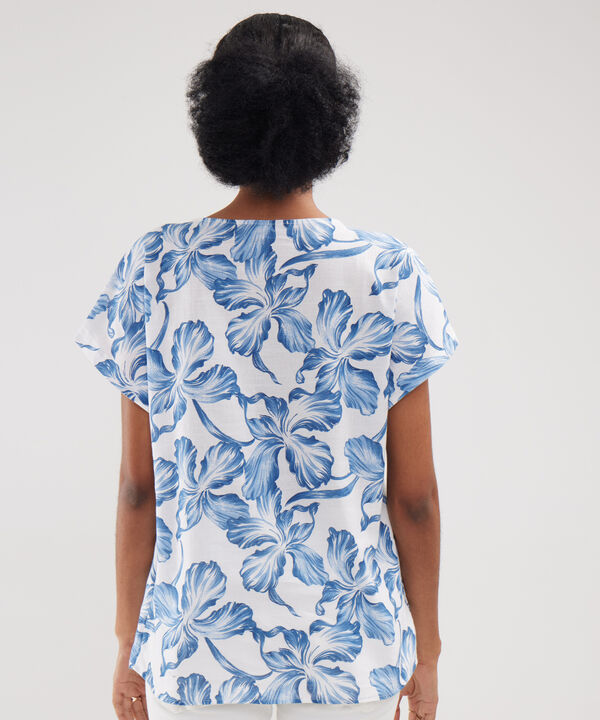 Blusa Estampada, Manga Corta Corrida