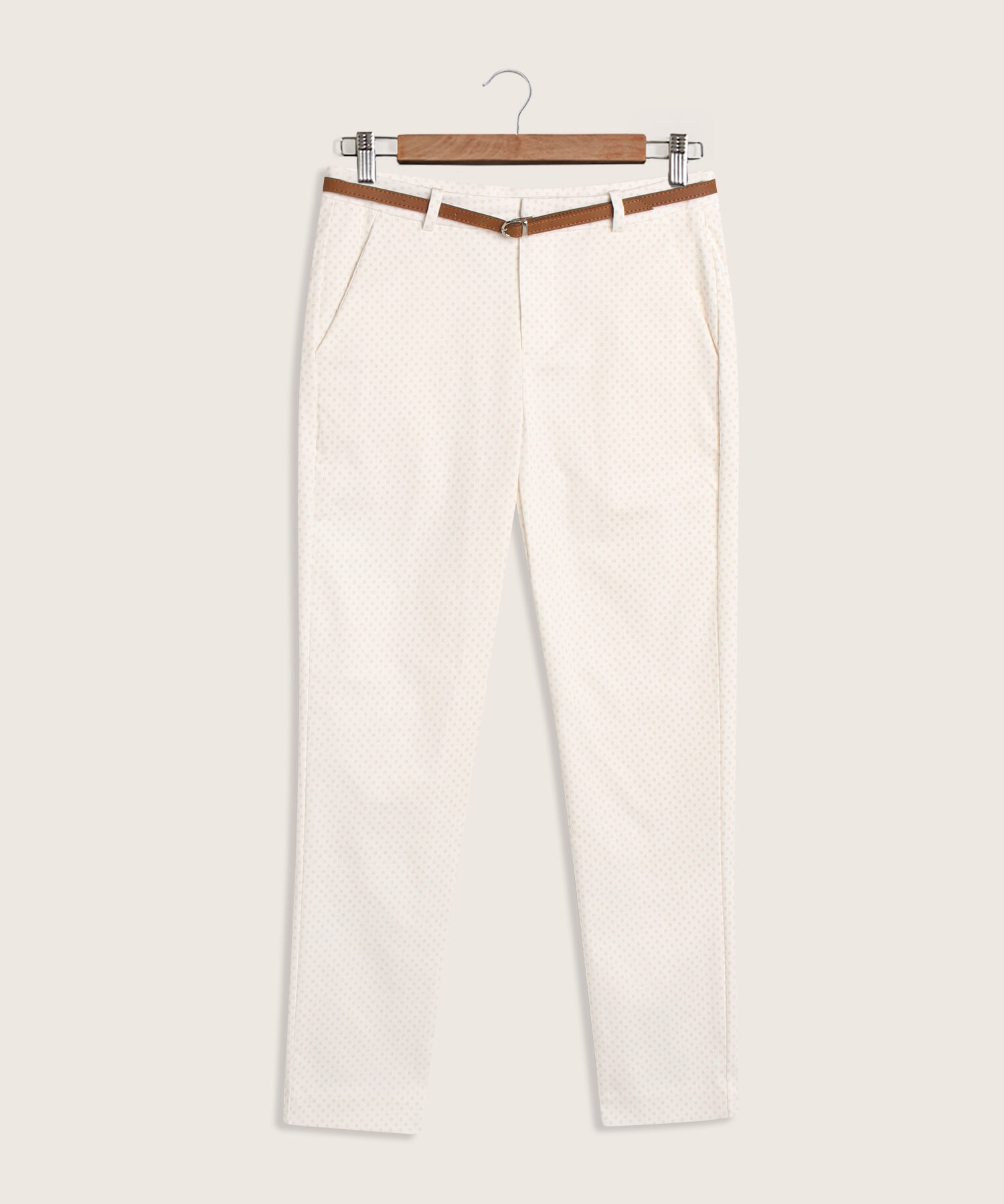 Pantalón Chino Estampado de Lunares