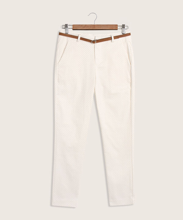 Pantalón Chino Estampado de Lunares