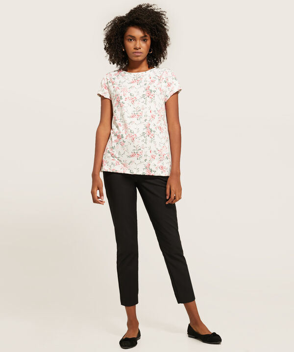 Camiseta Estampado de Hojas