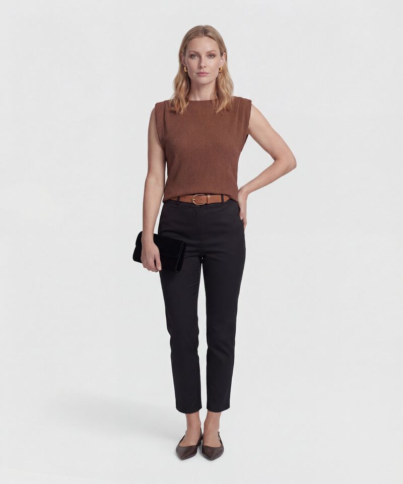 Camiseta con Hombros Drapeados para Mujer